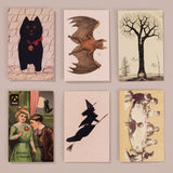 Set of 6 Victorian Ephemera Postcards, Halloween