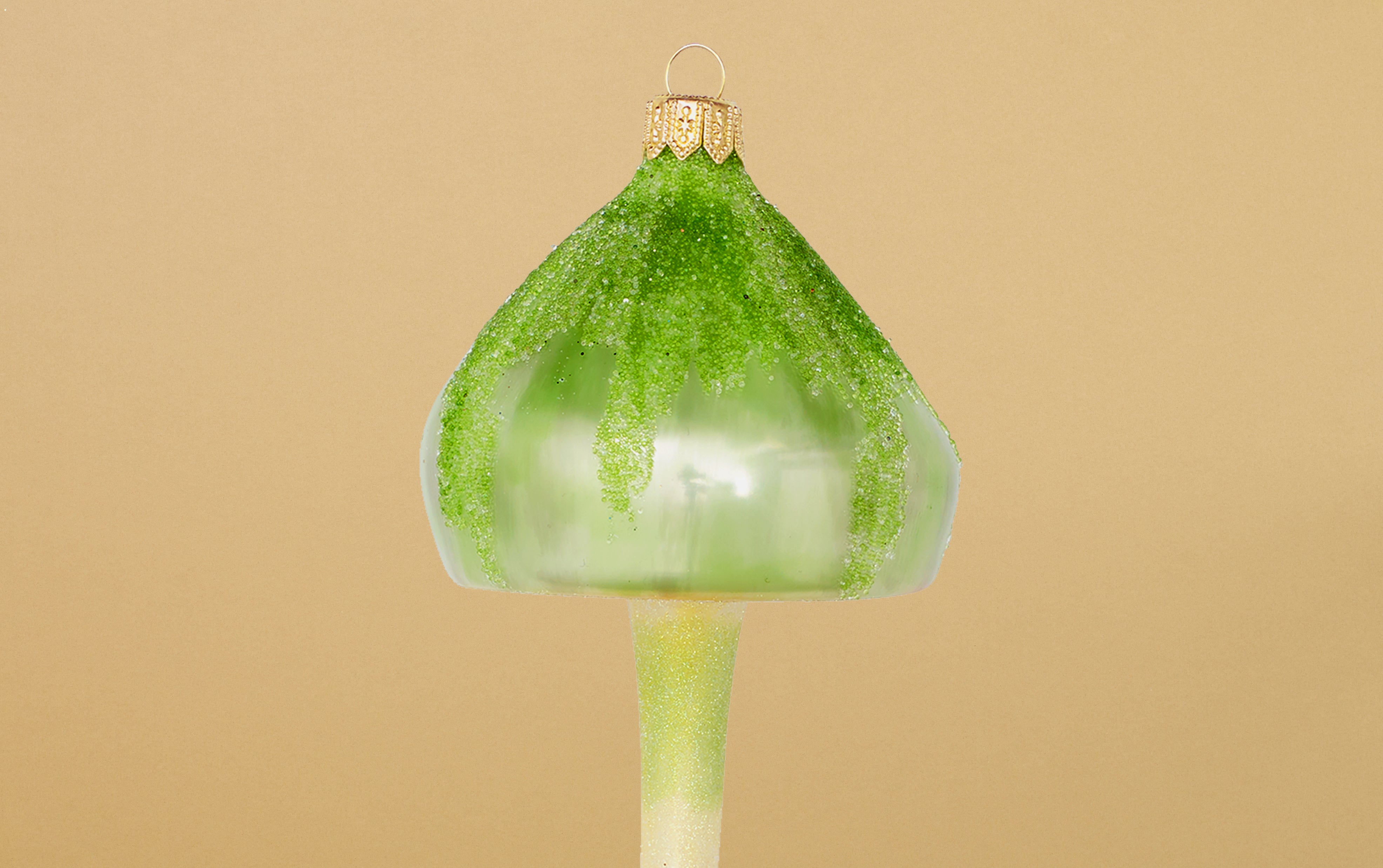 Christmas Ornament, Tall Green Mushroom
