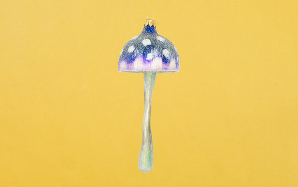 Christmas Ornament, Frosted Purple Poisonous Mushroom