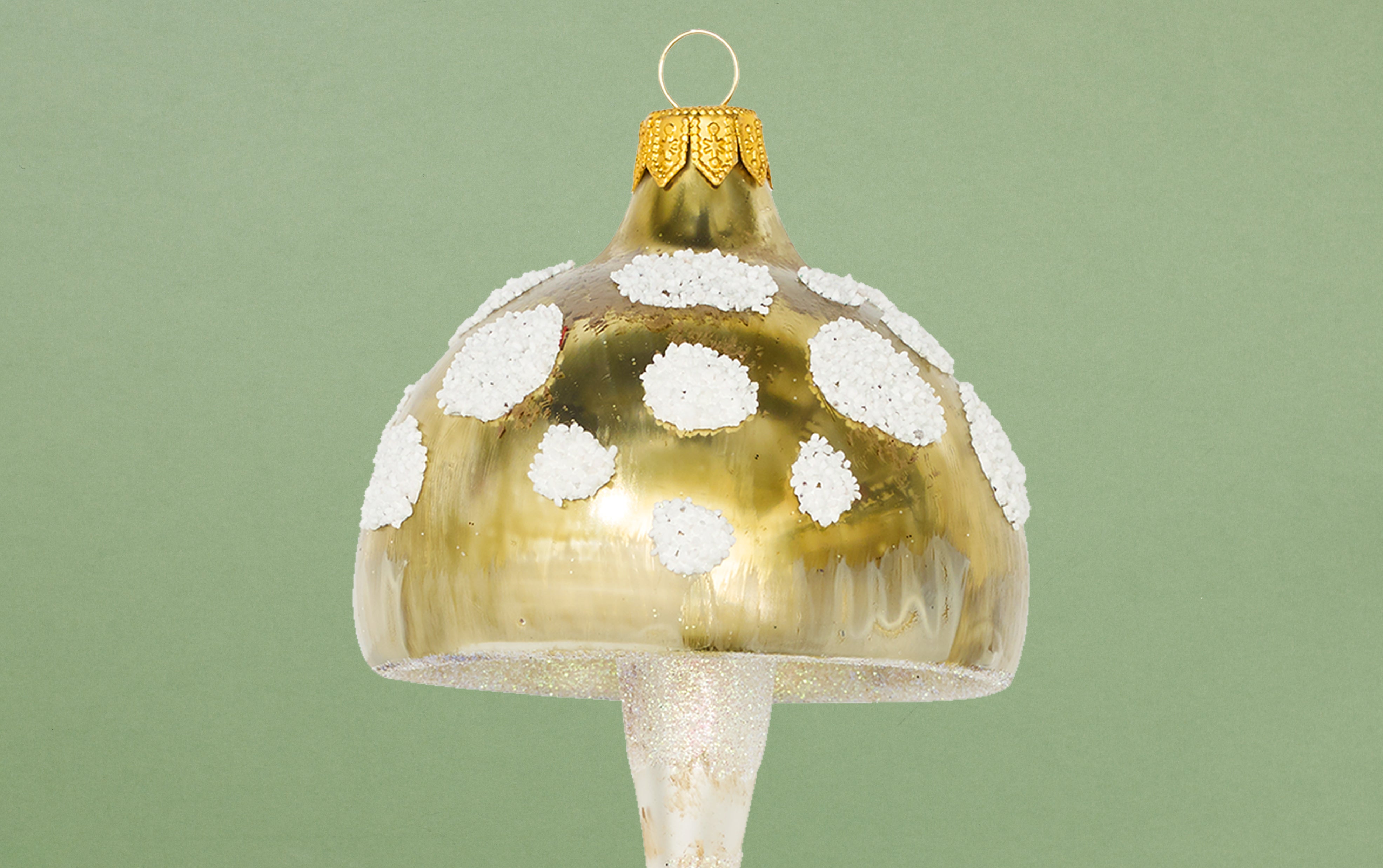 Christmas Ornament, Tall Gold Mushroom