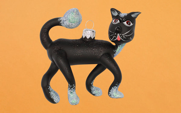 Christmas Ornament, Bendy Black Cat