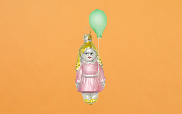 Christmas Ornament, Girl with Balloon