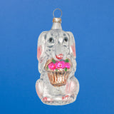 Christmas Ornament, Dog with Flower Basket