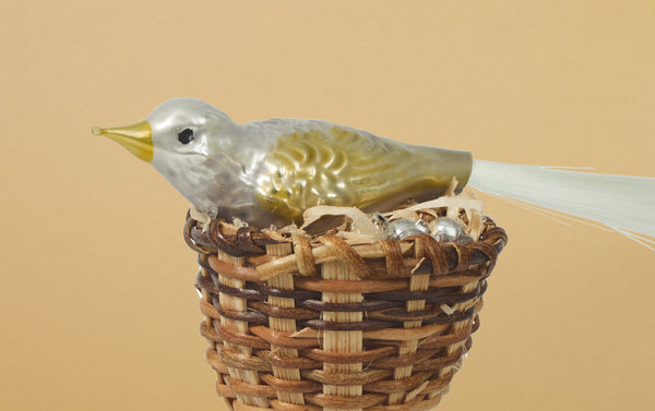 Christmas Ornament, Bird in Basket