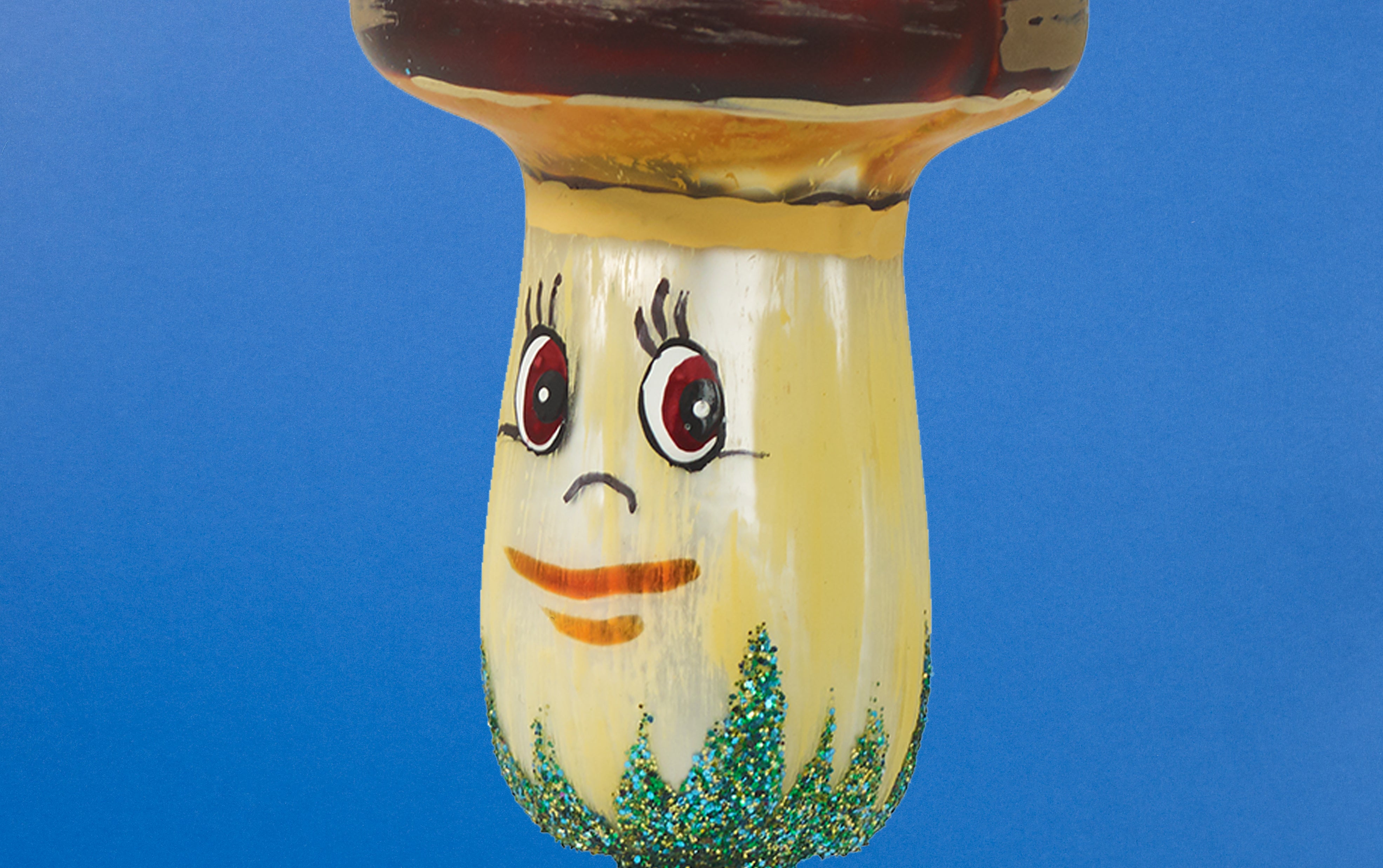 Christmas Ornament, Brown Mushroom with Face