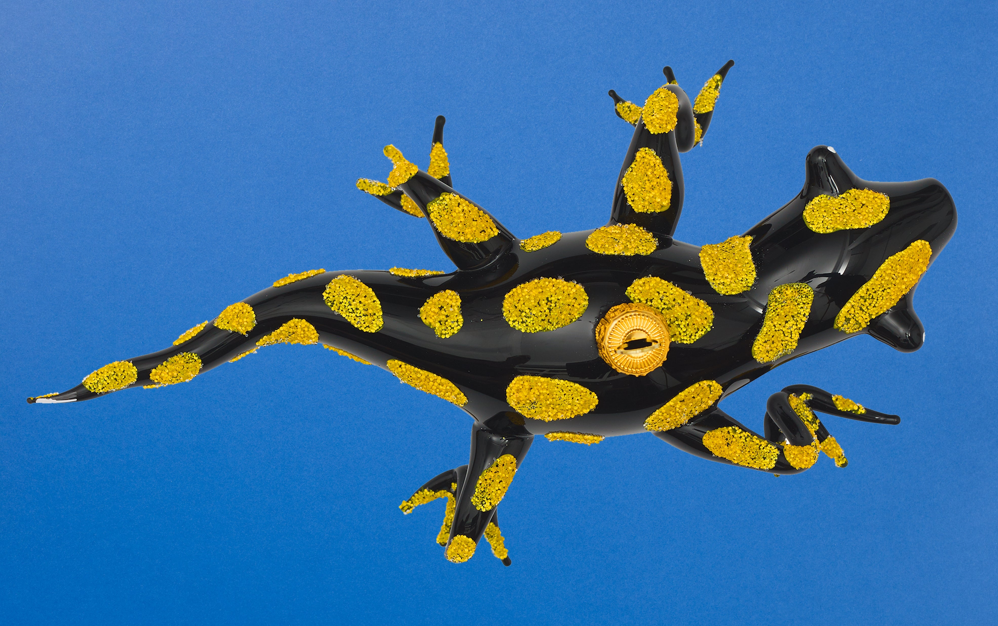 Christmas Ornament, Black and Yellow Salamander