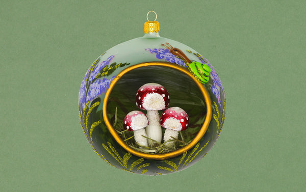 Christmas Ornament, Bauble with Mushrooms