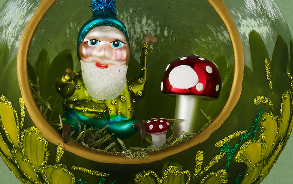 Christmas Ornament, Bauble with Gnome