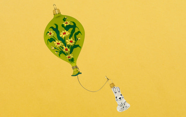 Christmas Ornament, Rabbit with Balloon