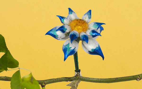 Christmas Ornament, Blue Dahlia Flower