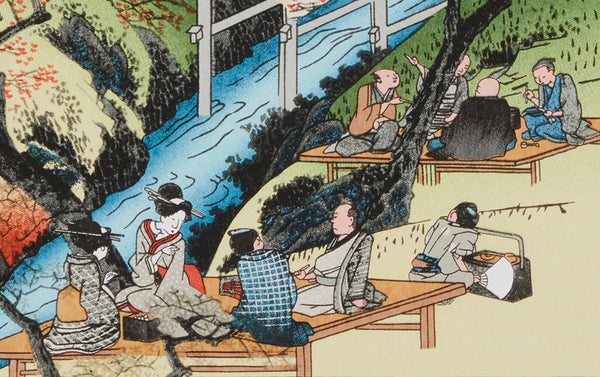 Full-Panel Chiyogami Silk Screen Print, Hiroshige Seasons Autumn
