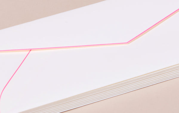 Pink Neon Edge White Envelopes - Pack of 10