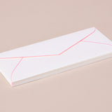 Pink Neon Edge White Envelopes - Pack of 10