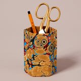Hexagonal Marbled Pen Pot, Tiger Eye