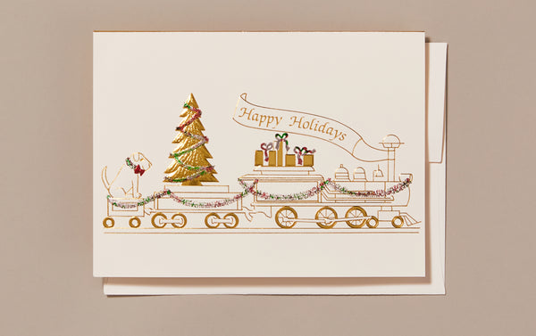 Christmas Holiday Train Greeting Card