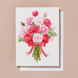 Embossed Bunch of Roses Greeting Card
