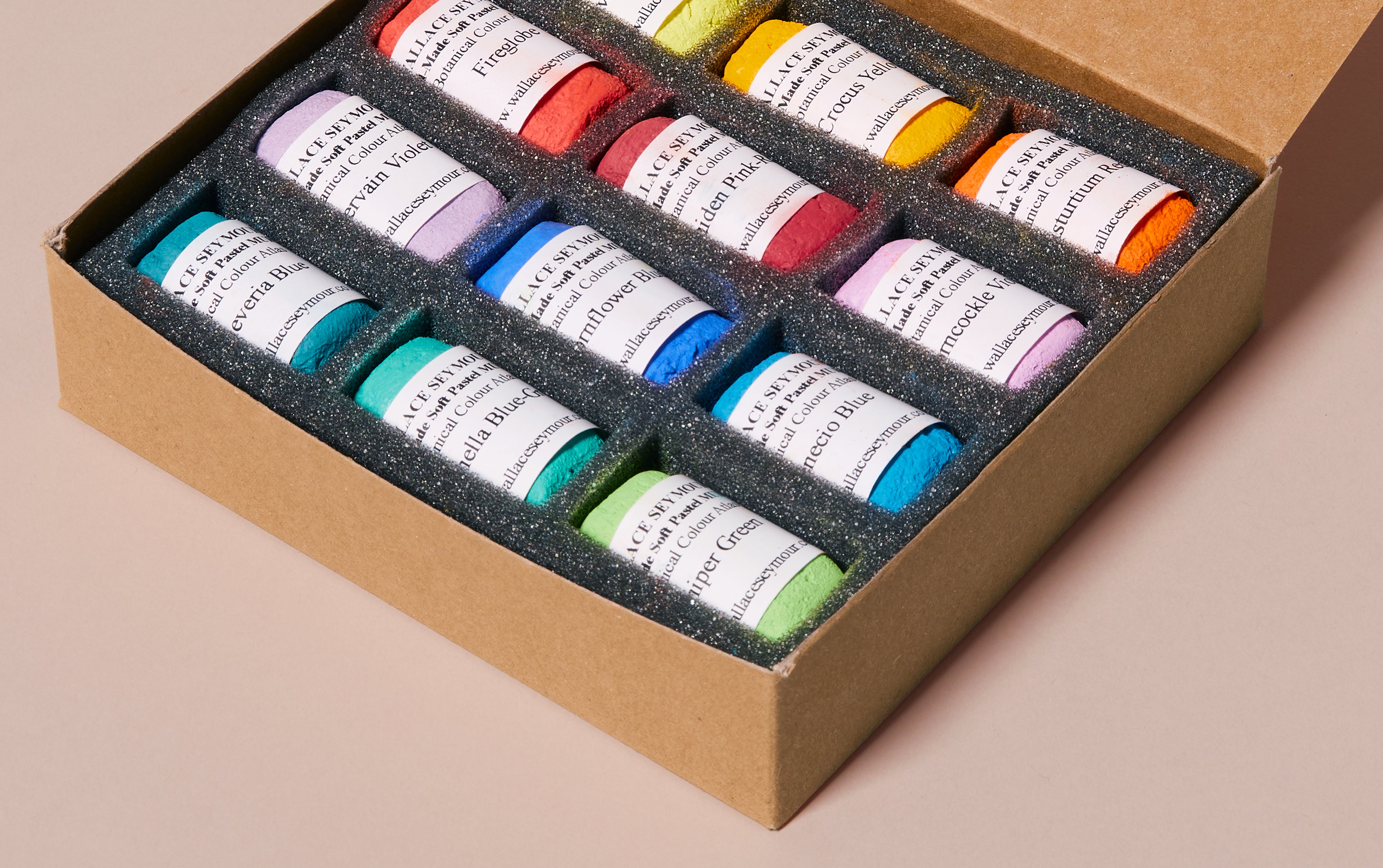 Close up of the pastels to better showcase colours