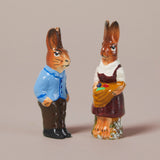 Traditional Papier-mâché Easter Bunny Figurines