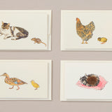 Set of 4 Woolly Animals Mini Cards, Farmyard and friends