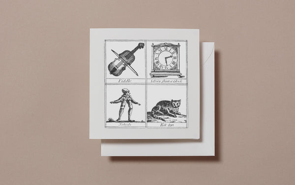 Square Miscellany Greeting Card, Fiddle