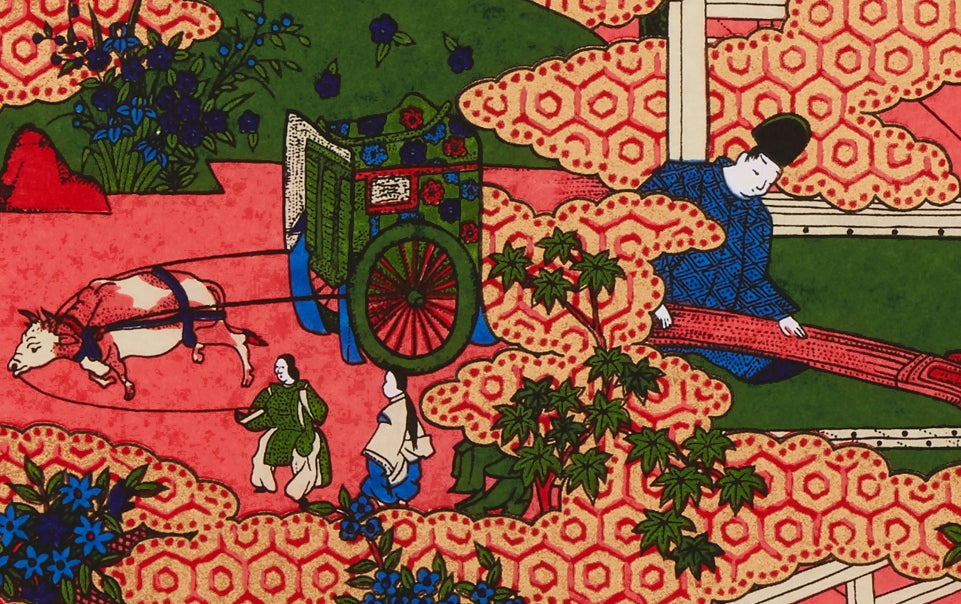 Full-Panel Chiyogami Silk Screen Print, Edo