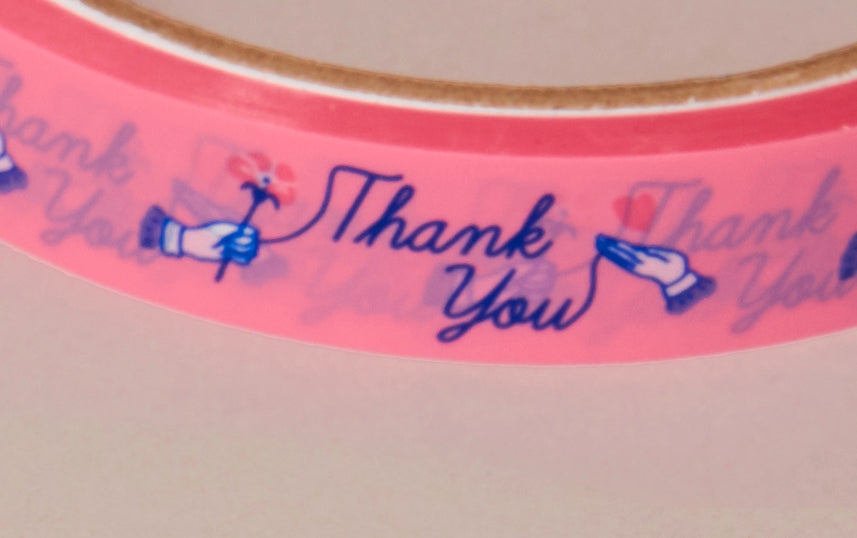 Pink Thank you Cellulose tape roll