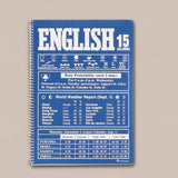 Blue English B5 Spiral Bound Notebook