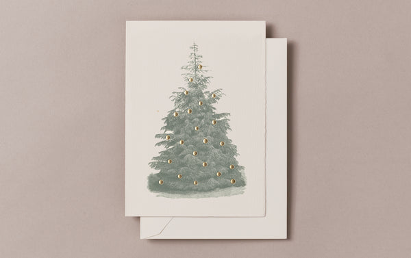 Letterpress foiled Fir Tree Christmas Card
