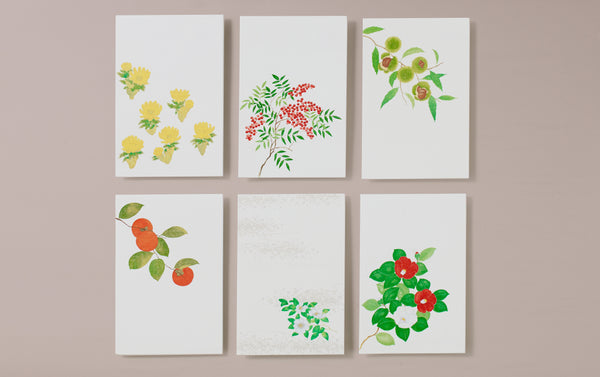 Set of 6 Japanese Botanical Postcards, No 4