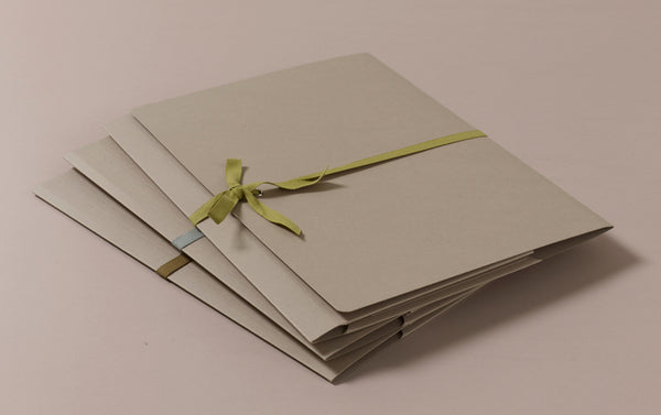A4 Archival Folder with Cotton Ribbon, Beige
