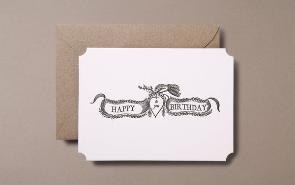 Letterpress Happy Birthday Greeting Card