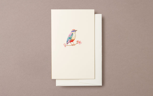 Kingfisher bird Embossed Greeting Card