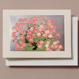 Matte Silver Cherry Blossom Tree Greeting Card