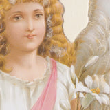 Embossed Die Cut Christmas Card, Winged Angel