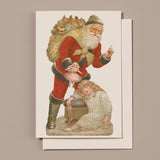 Embossed Die Cut Christmas Card, St Nicholas and Child