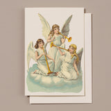 Embossed Die Cut Christmas Card, Three Angels