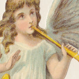 Embossed Die Cut Christmas Card, Three Angels