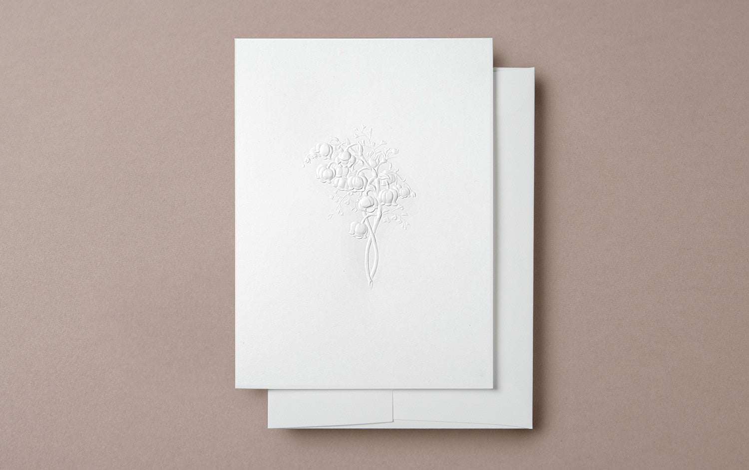 Blind Embossed Lily of the Valley Greeting Card