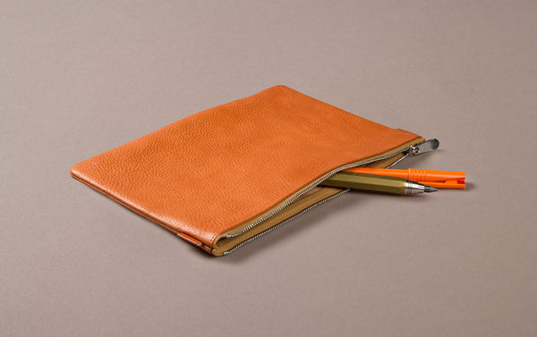 Tan Leather A5 Document and Passport Case