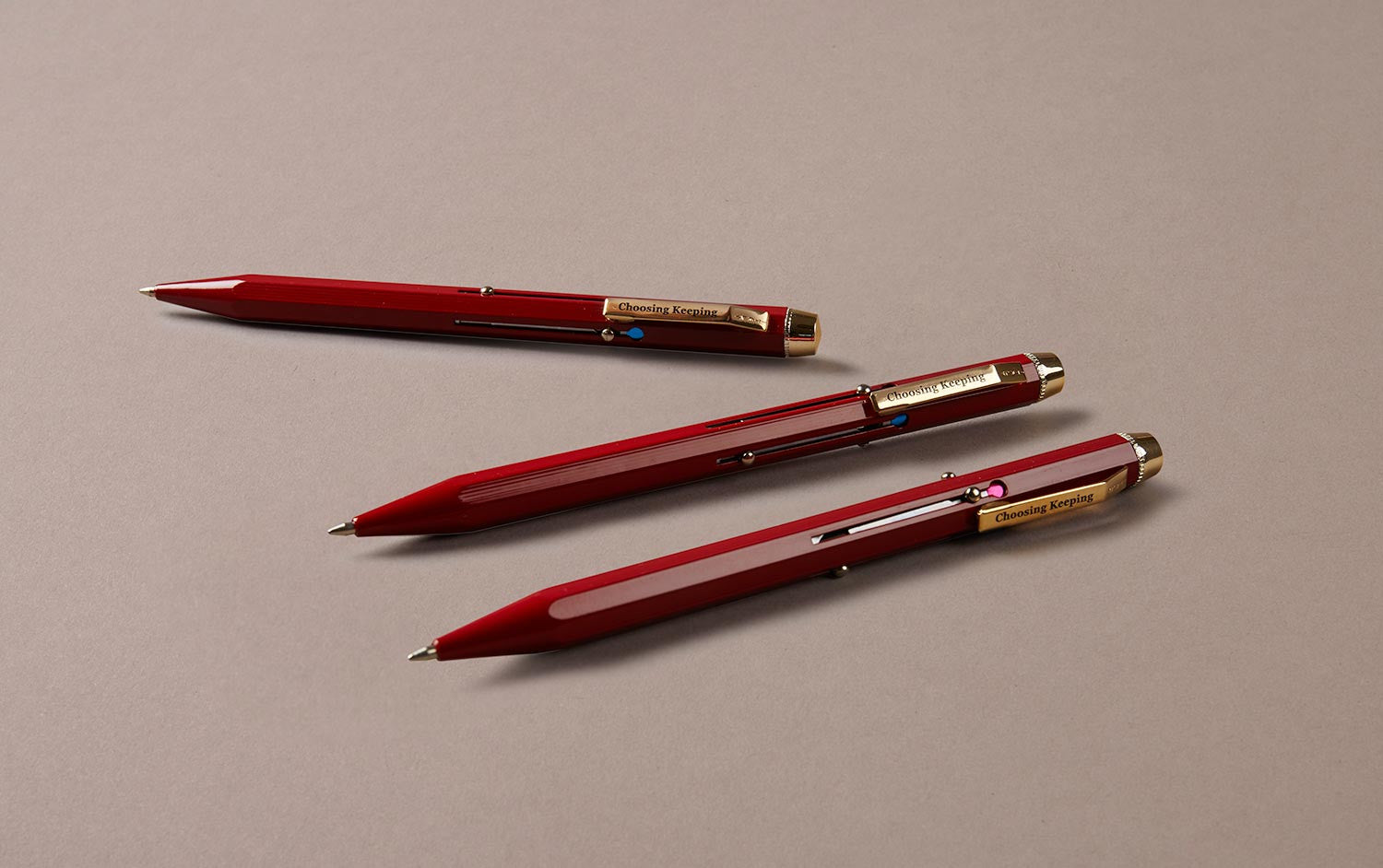 Red Metal 4 Colour Ballpoint Pen