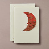 Red Marble Moon Greeting Card