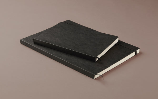 Black Softcover Faux Leather Notebook with elastic