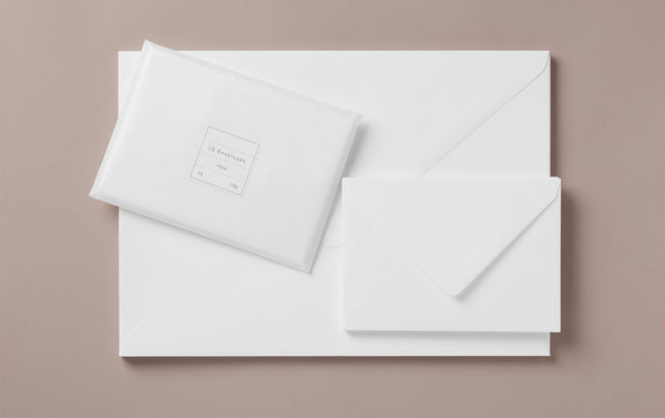 White Rivoli Envelopes, various sizes