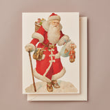 Embossed Die Cut Christmas Card, Traditional St Nicholas
