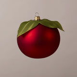 Handblown Glass Red Apple Christmas Ornament