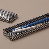 Large Checkered Celluloid Pen Case