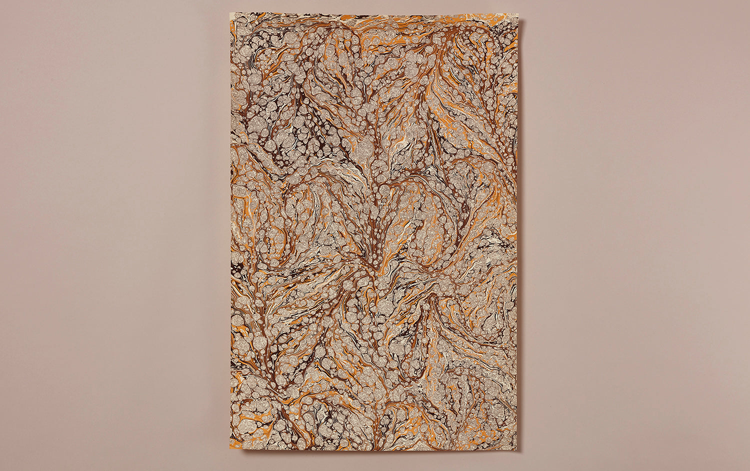Hand Marbled Paper Sheet, Yellow Gloster