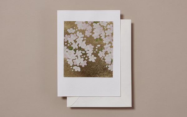 Large Gold Foil Cherry Blossom Greeting Card