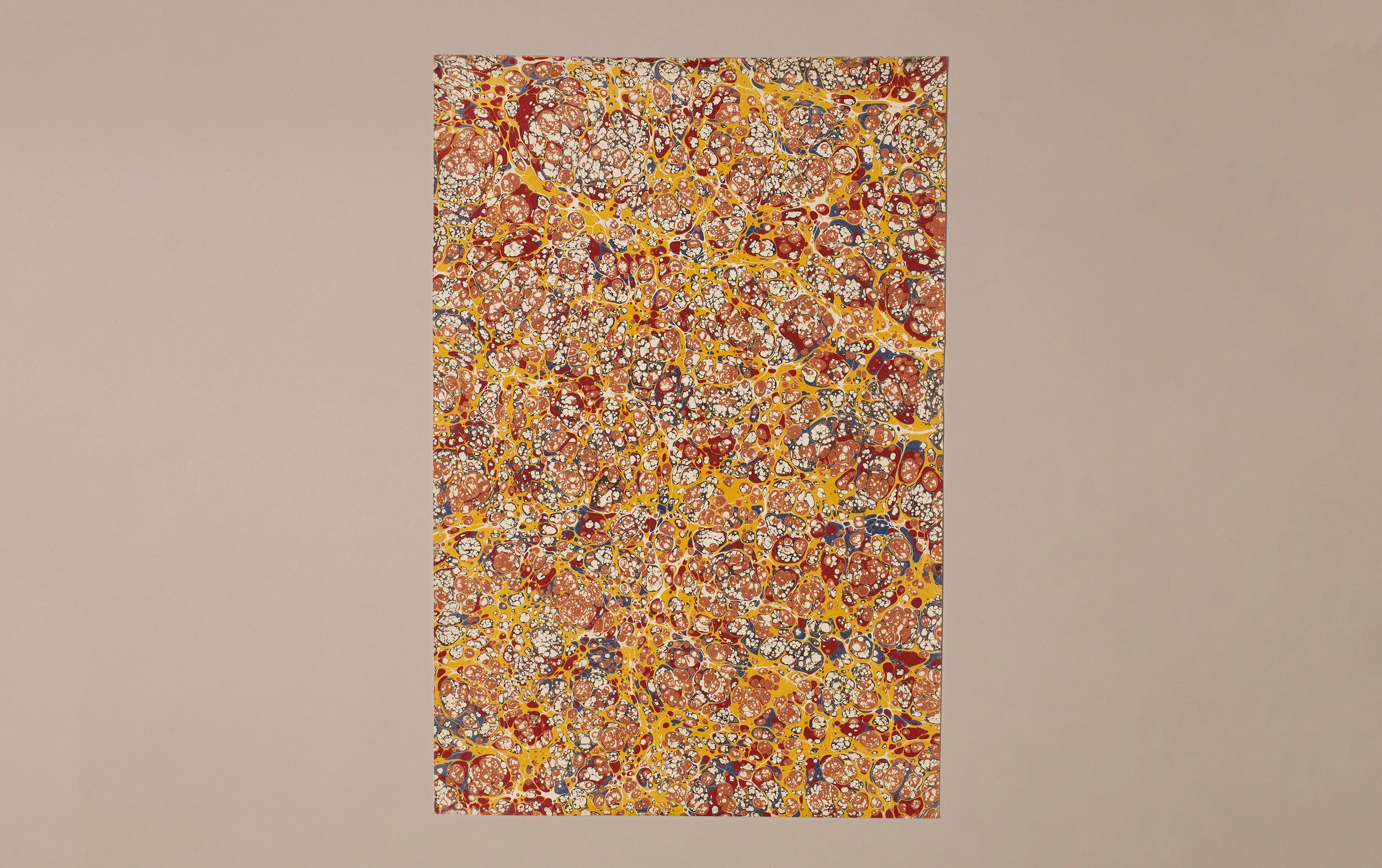 Hand marbled Paper Sheet, Pollock