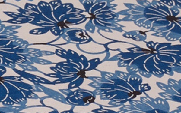 Hardback "Composition Ledger" Katazome Notebook, Blue Chrysanthemums